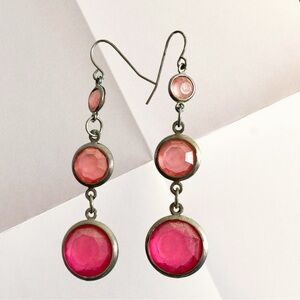Pink Triple-Drop Dangle Earrings - Women Jewelry